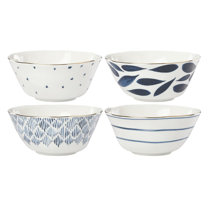 Porcelain Dinnerware Set with Blue Bay Design