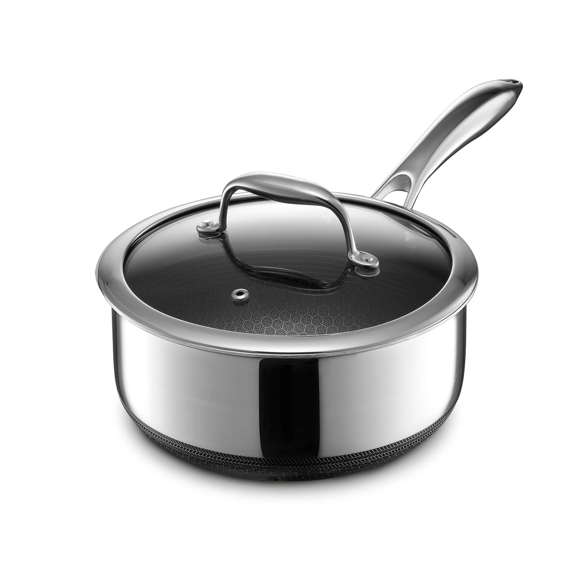 Hybrid Nonstick Stainless Steel Pot with Glass Lid