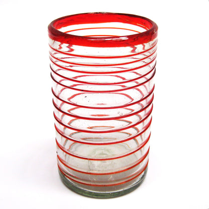 Colored Spiral Drinking Glass Set - 6 Piece