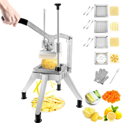 Heavy-Duty Vegetable Chopper with 4 Blade Sizes