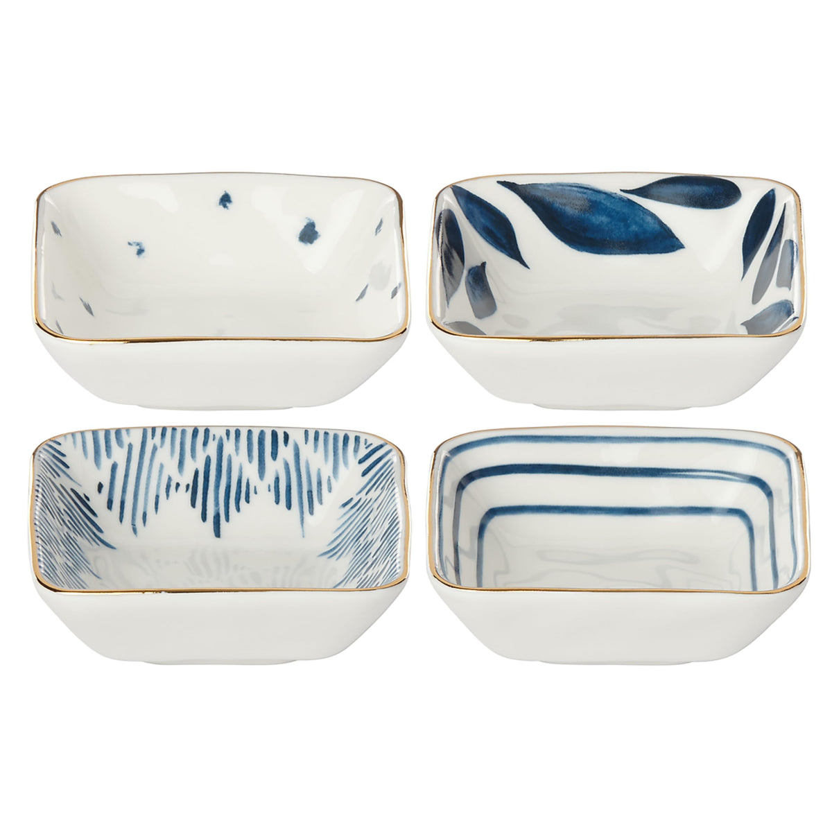 Porcelain Dinnerware Set with Blue Bay Design