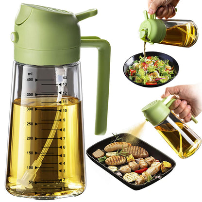 2-in-1 Glass Olive Oil Sprayer & Dispenser