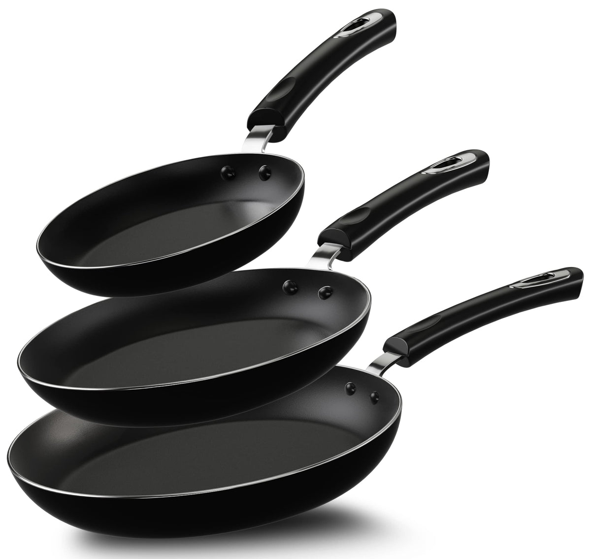 Utopia Kitchen Nonstick Frying Pan Set - 3 Piece Induction Bottom - 8 Inches, 9.5 Inches and 11 Inches