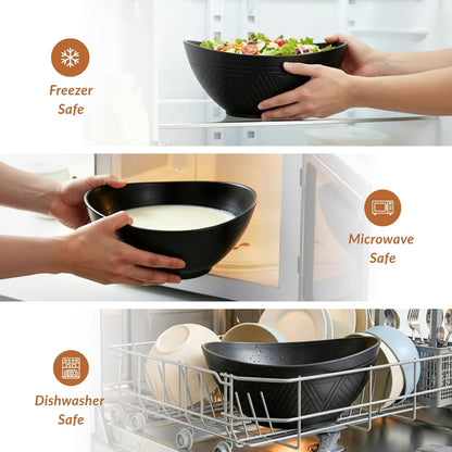 Large Wheat Straw Serving Bowls - Set of 6