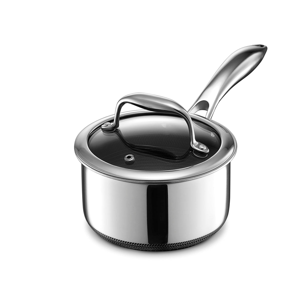 Hybrid Nonstick Stainless Steel Pot with Glass Lid