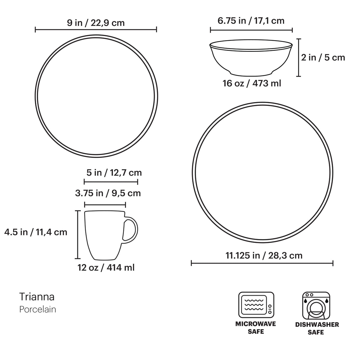 Trianna Coupe Salad Plate Set