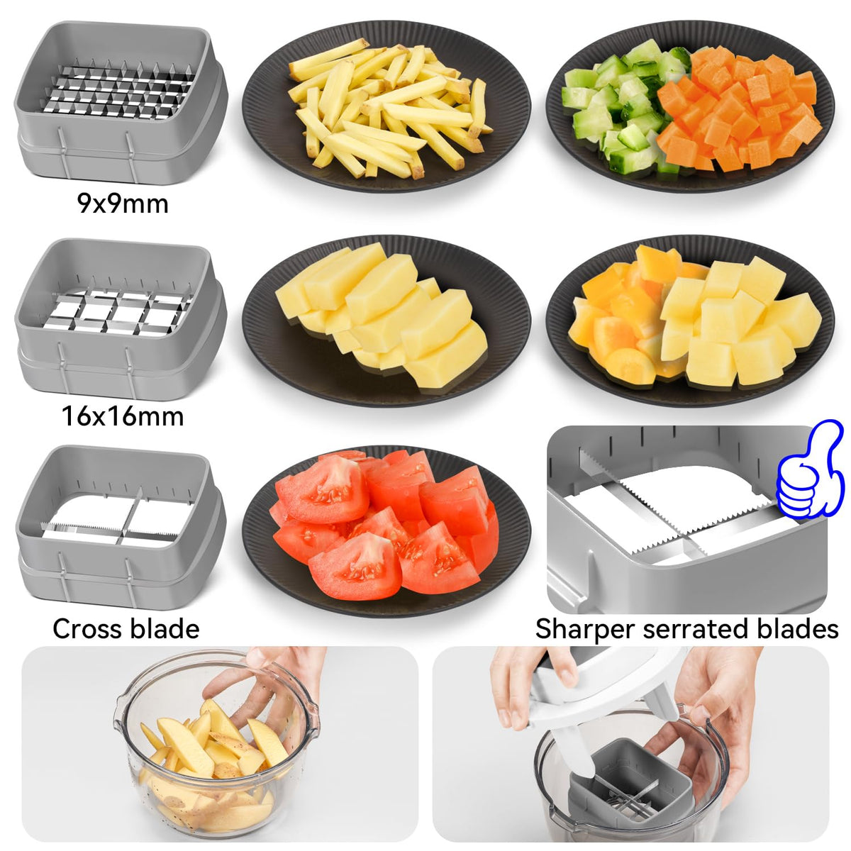 3-Blade Vegetable Chopper & Dicer