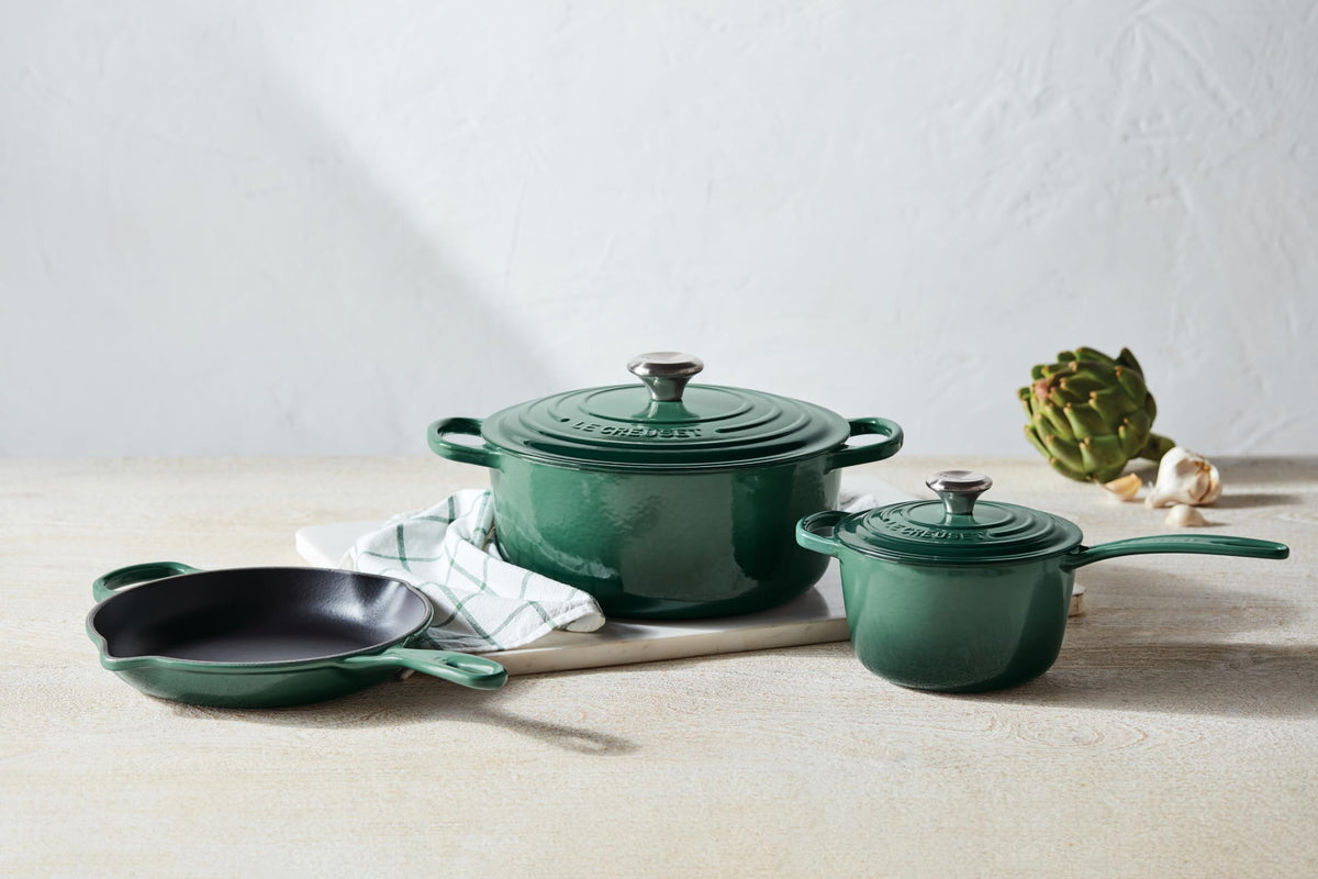 Enameled Cast Iron Saucepan with Lid - 1.75 Qt