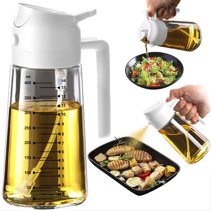 2-in-1 Glass Olive Oil Sprayer & Dispenser