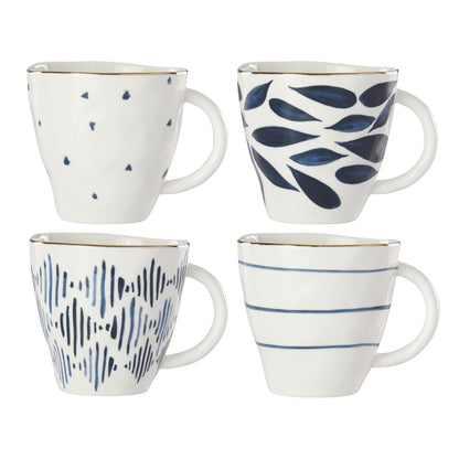 Porcelain Dinnerware Set with Blue Bay Design