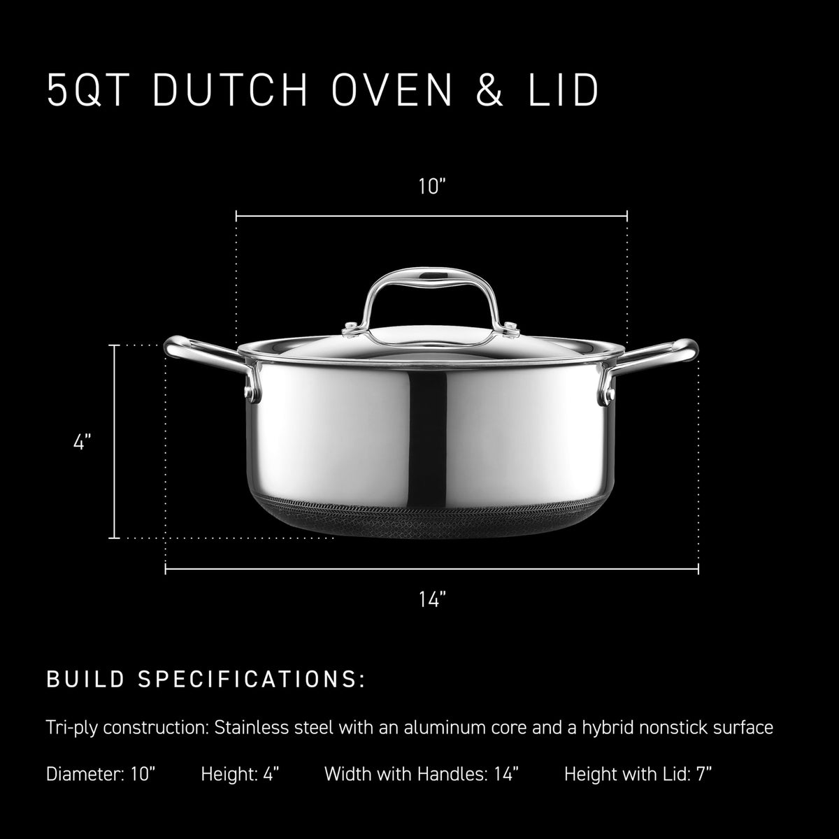 Hybrid Nonstick Stockpot with Tempered Glass Lid