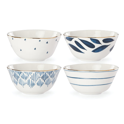 Porcelain Dinnerware Set with Blue Bay Design