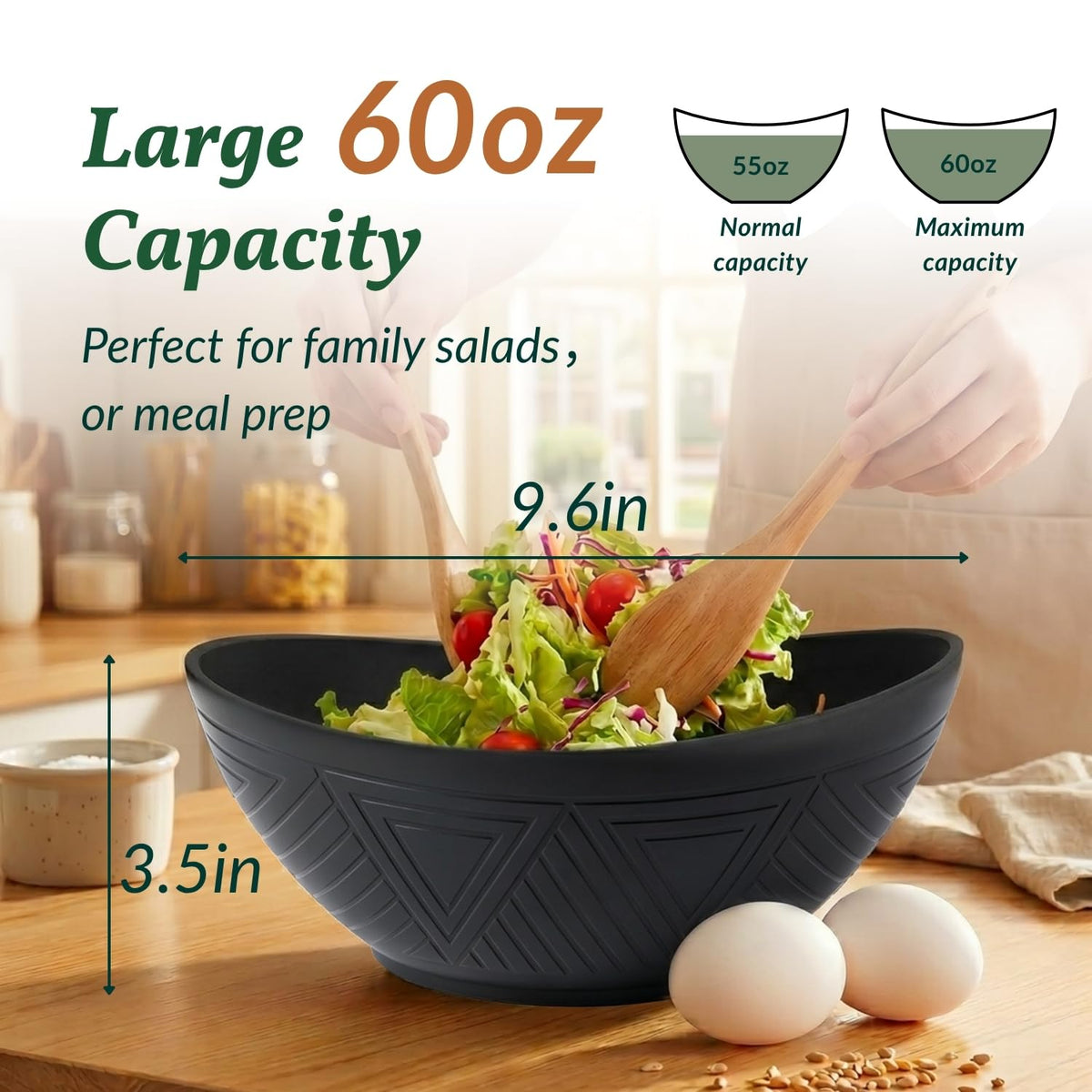Large Wheat Straw Serving Bowls - Set of 6