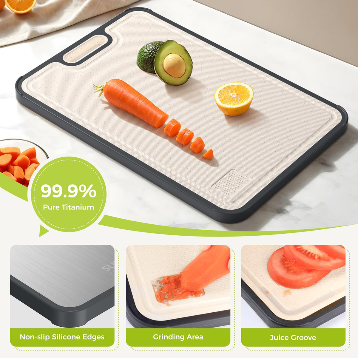 Double-Sided Titanium Cutting Board