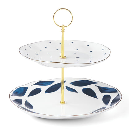 Porcelain Dinnerware Set with Blue Bay Design