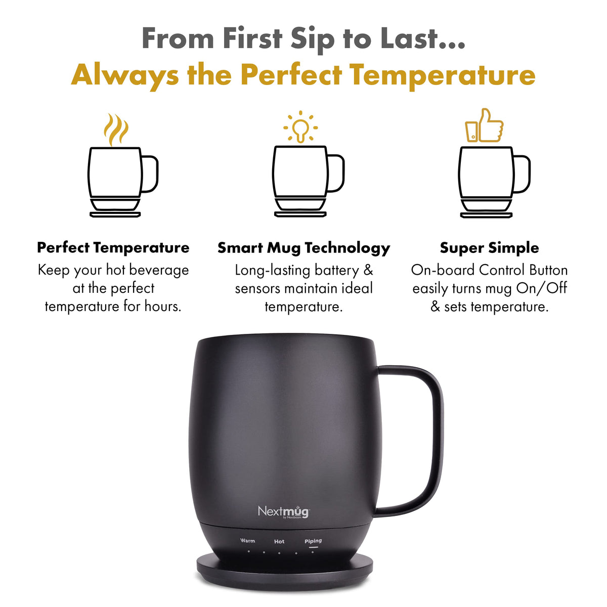 Self-Heating Coffee Mug with Temperature Control