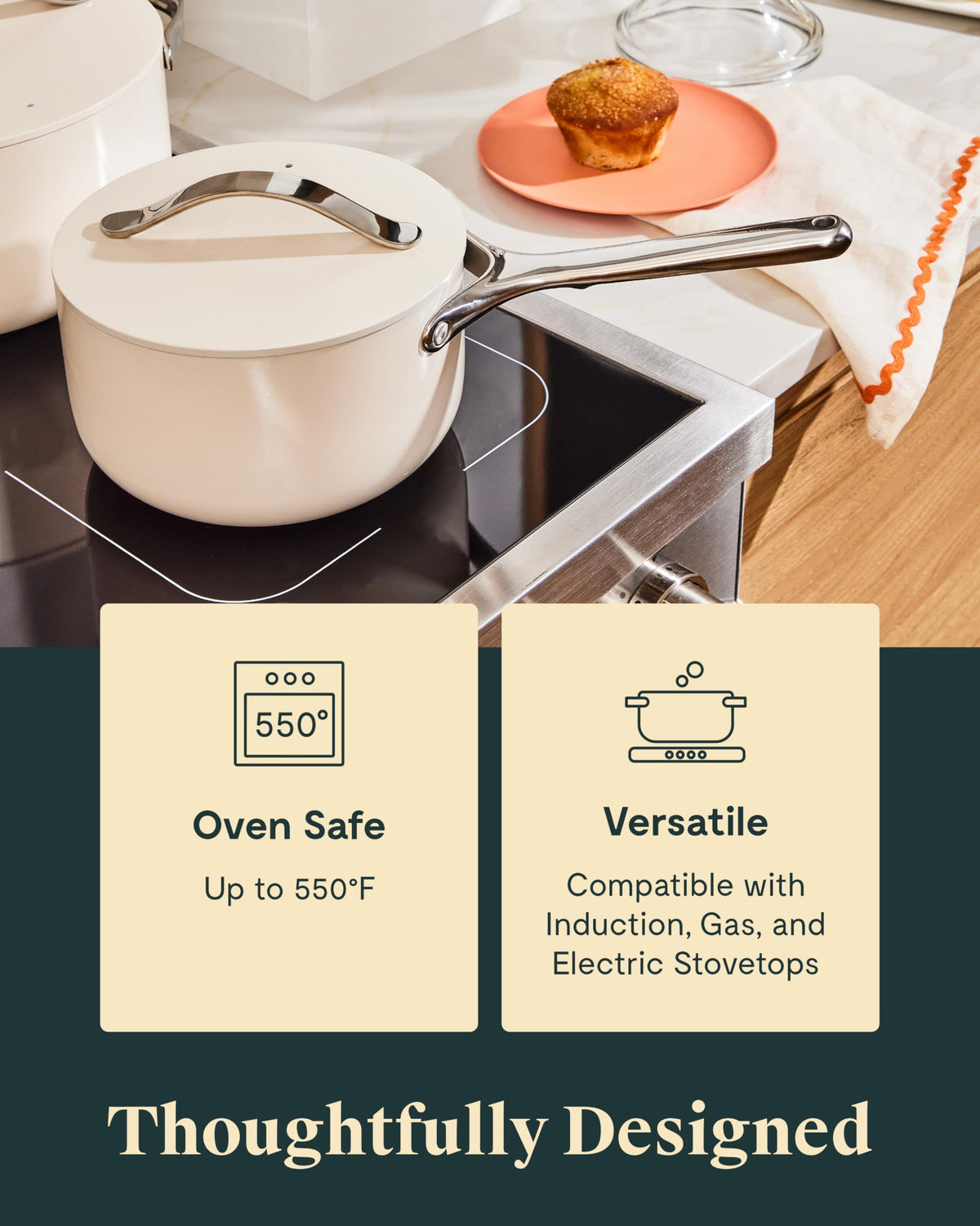 Ceramic Nonstick Saucepan with Lid