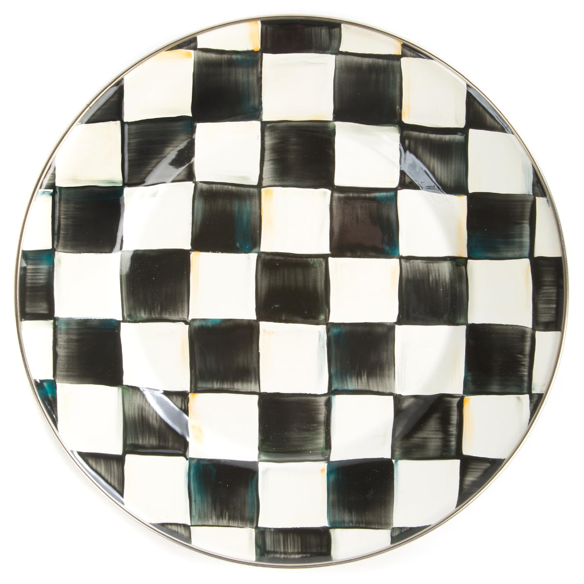 Decorative Enamel Dinner Plate - 10 Inch