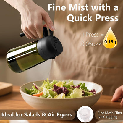 2-in-1 Glass Olive Oil Sprayer & Dispenser