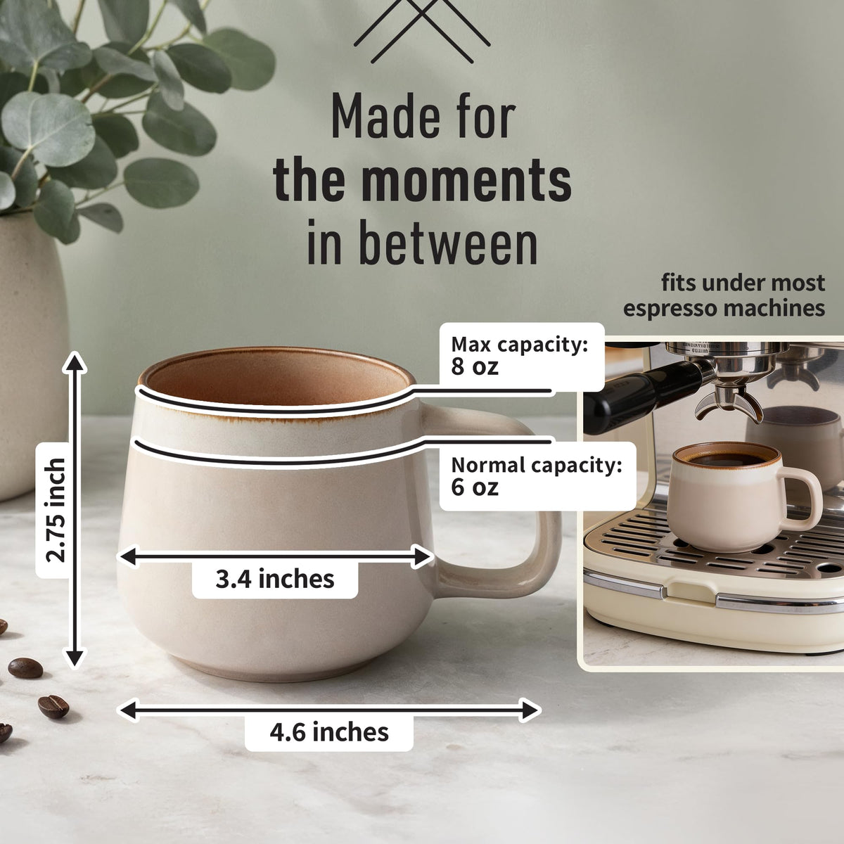 12 oz Ceramic Coffee Mug Set - 4 Piece