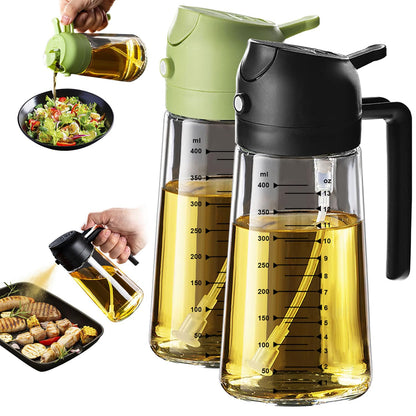 2-in-1 Glass Olive Oil Sprayer & Dispenser