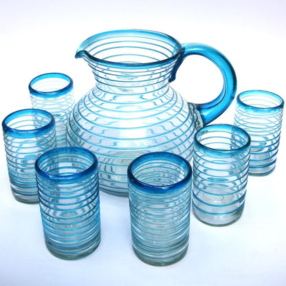 Colored Spiral Drinking Glass Set - 6 Piece