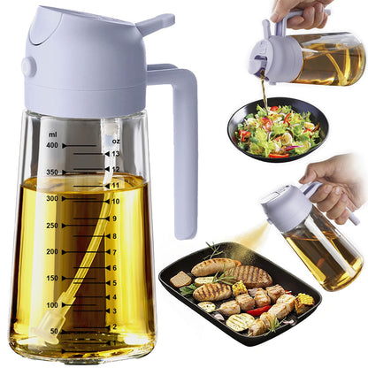 2-in-1 Glass Olive Oil Sprayer & Dispenser