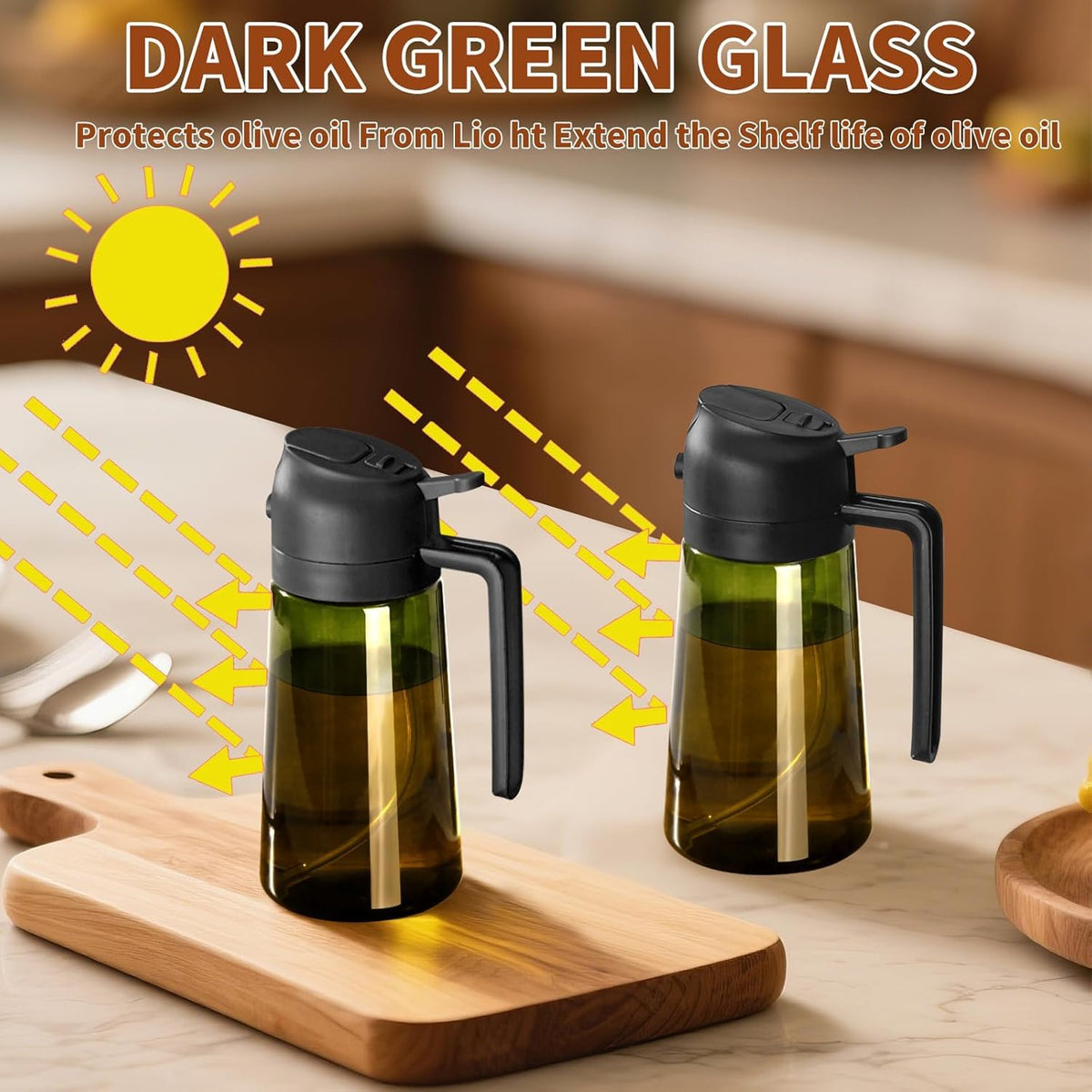 2-in-1 Glass Olive Oil Sprayer & Dispenser