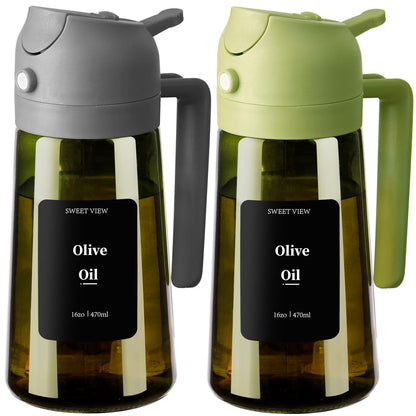 2-in-1 Glass Olive Oil Sprayer & Dispenser