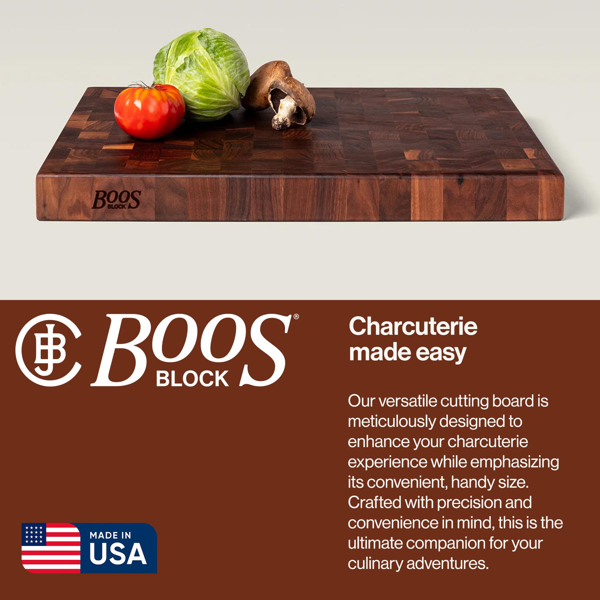 End-Grain Wood Chopping Block - 18 x 12 Inch