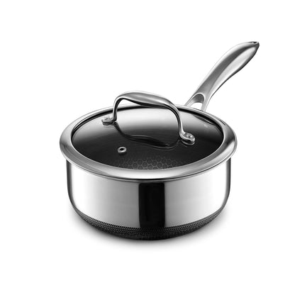 Hybrid Nonstick Stainless Steel Pot with Glass Lid