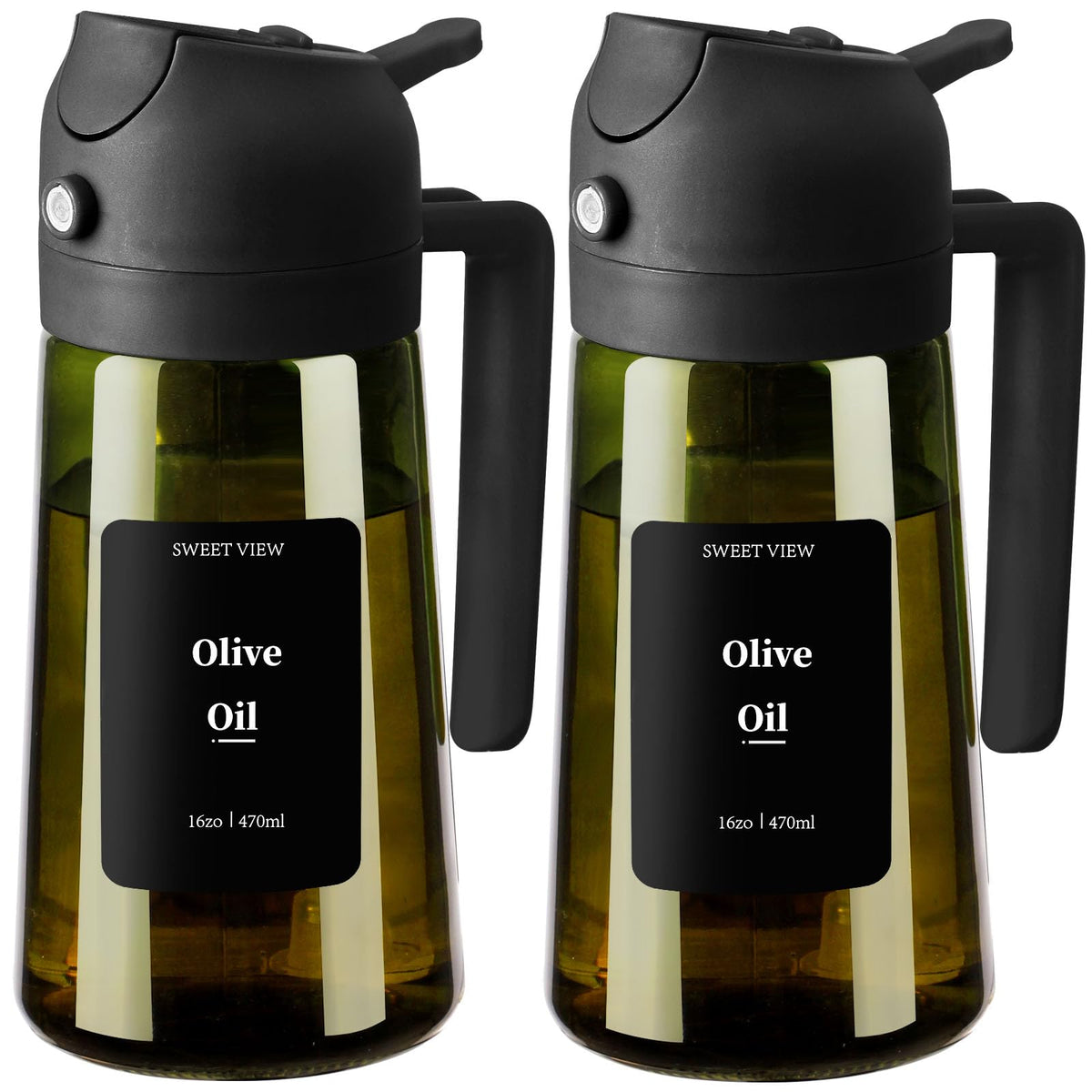 2-in-1 Glass Olive Oil Sprayer & Dispenser