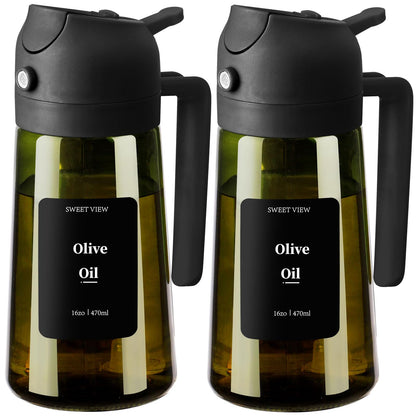 2-in-1 Glass Olive Oil Sprayer & Dispenser