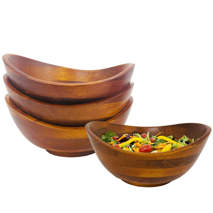 Woodard & Charles Wood Wave Salad Serving Bowl with Servers