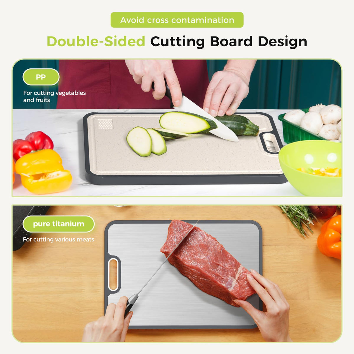 Double-Sided Titanium Cutting Board