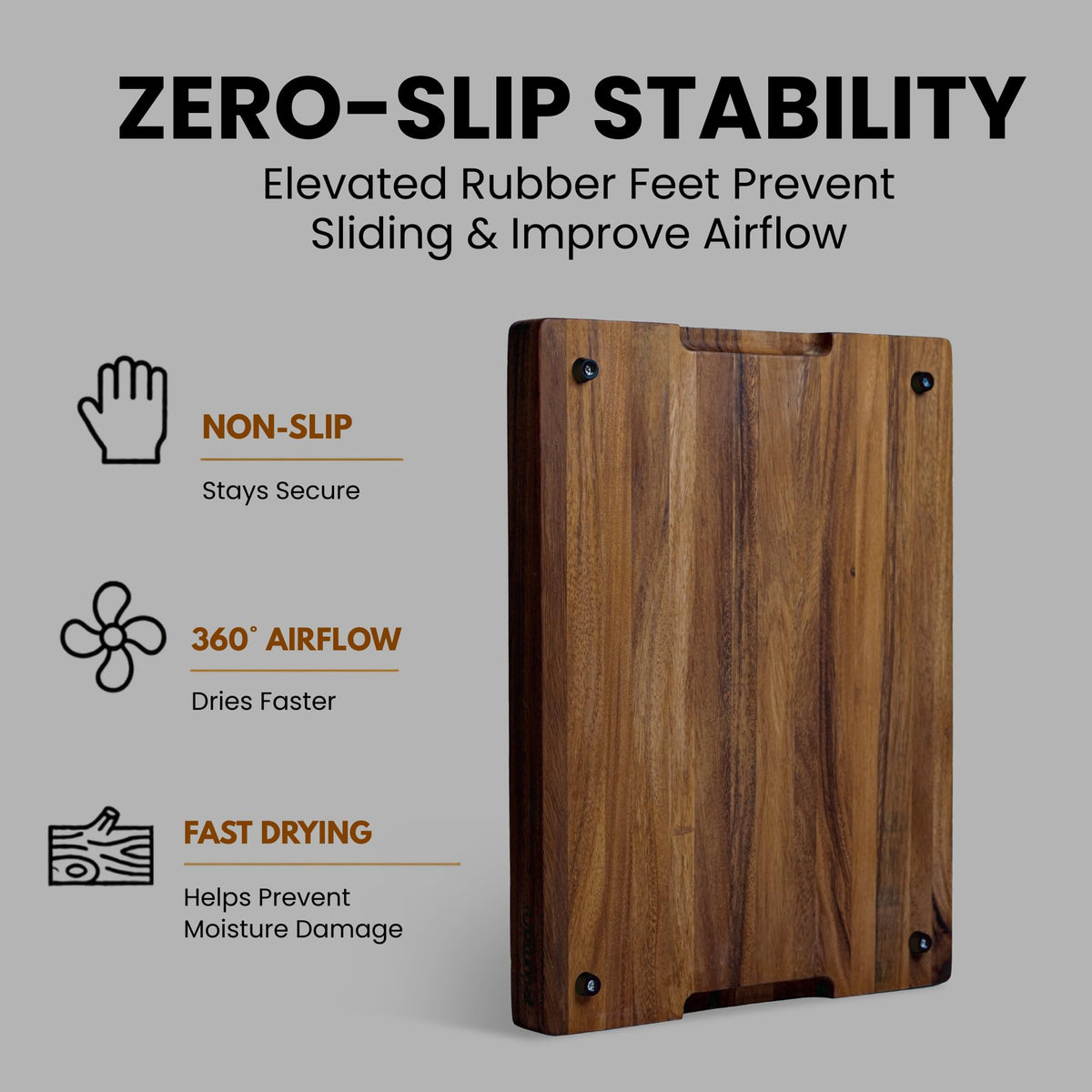 Hardwood Cutting Board with Premium Grain