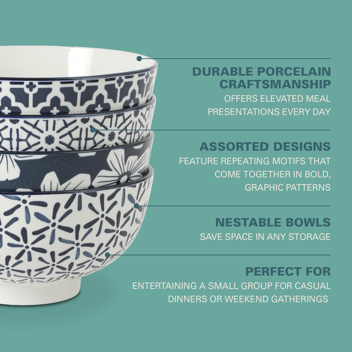 Stoneware Serving Bowl Set for Everyday Dining