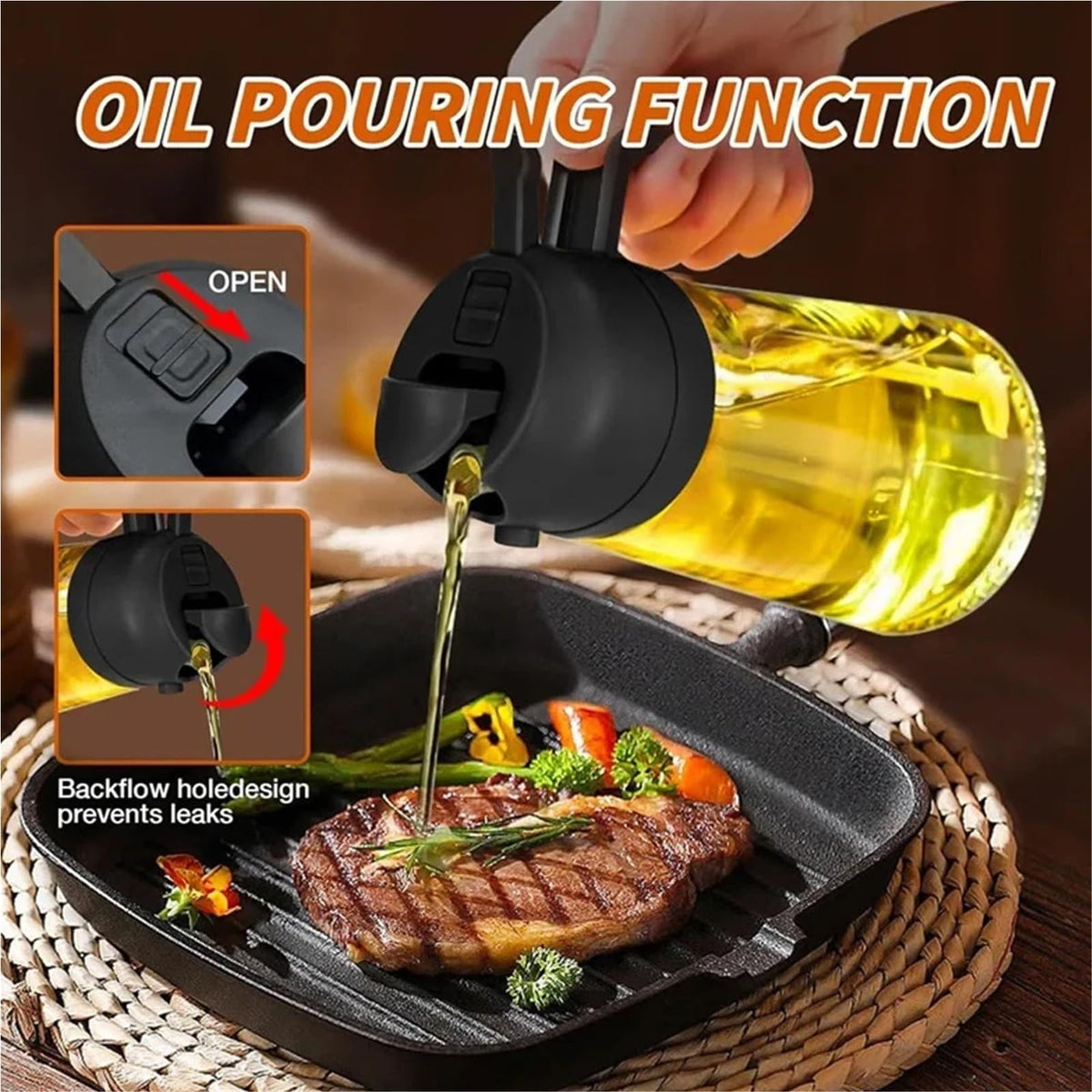 2-in-1 Oil Sprayer & Dispenser Set