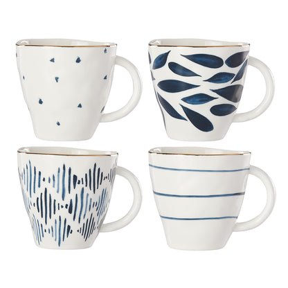 Porcelain Dinnerware Set with Blue Bay Design