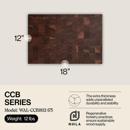 End-Grain Wood Chopping Block - 18 x 12 Inch