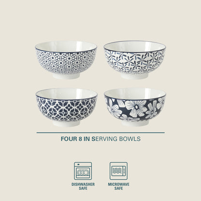 Stoneware Serving Bowl Set for Everyday Dining