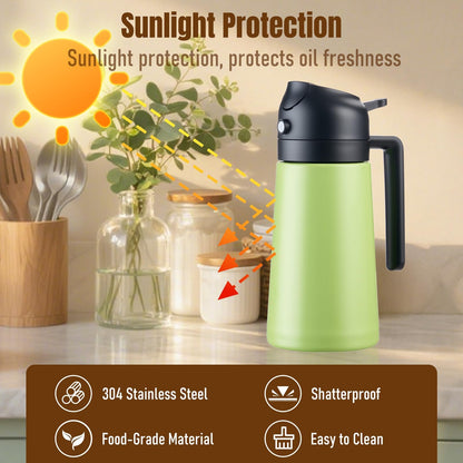 2-in-1 Stainless Steel Oil Dispenser Bottle