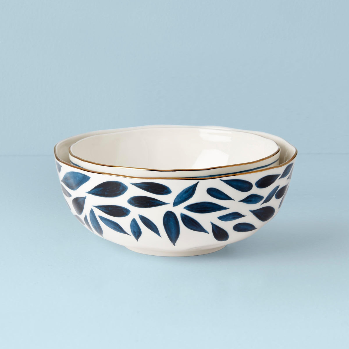 Porcelain Dinnerware Set with Blue Bay Design