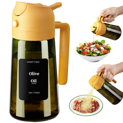 2-in-1 Glass Olive Oil Sprayer & Dispenser