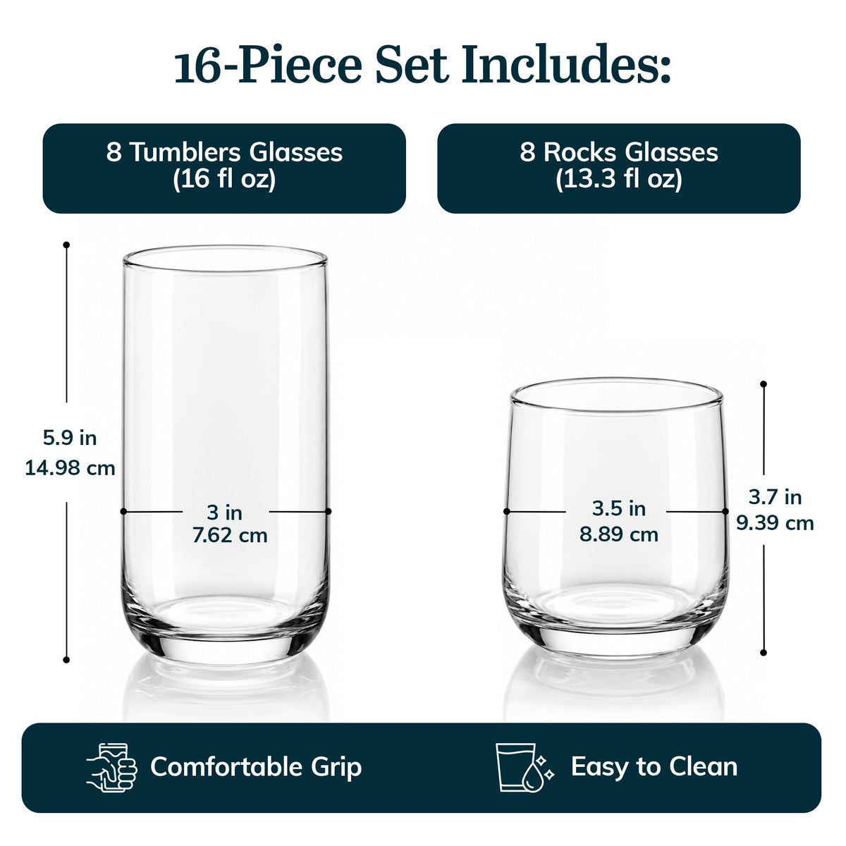 Classic Glass Tumblers for Mixed Drinks