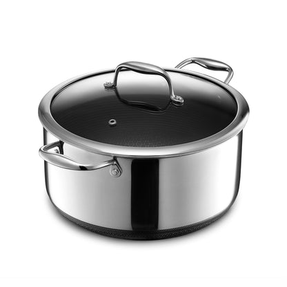 Hybrid Nonstick Stockpot with Tempered Glass Lid