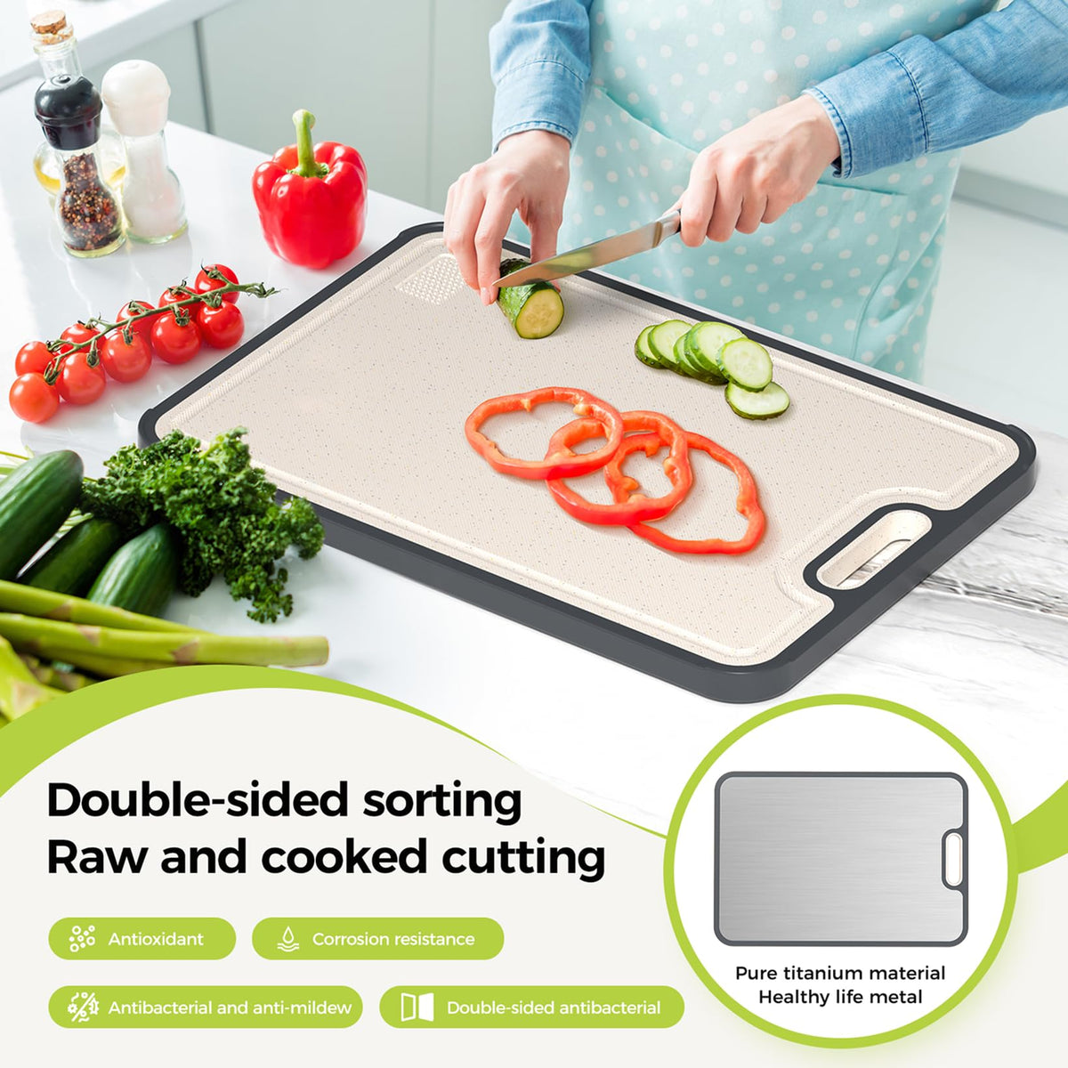 Double-Sided Titanium Cutting Board