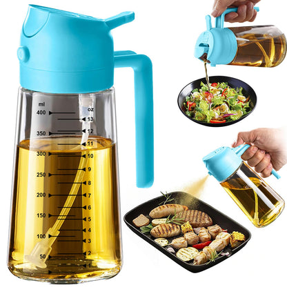 2-in-1 Glass Olive Oil Sprayer & Dispenser