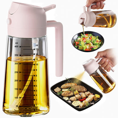 2-in-1 Glass Olive Oil Sprayer & Dispenser