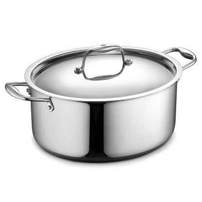 Hybrid Nonstick Stockpot with Tempered Glass Lid